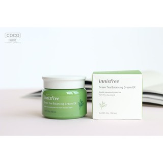 Kem Dưỡng Ẩm Green Tea Balancing Cream EX Innis.free Kem dưỡng ẩm từ trà xanh (50ml)
