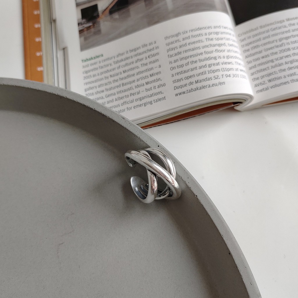 Nhẫn Thép Titan B758 Phong Cách Hàn Quốc Cho Nam Nữ