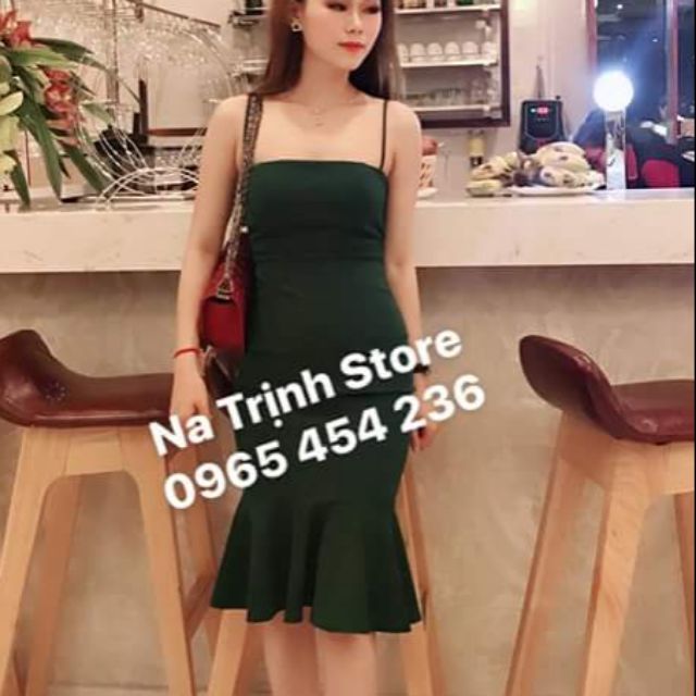 Đầm body 2 dây đuôi tôm