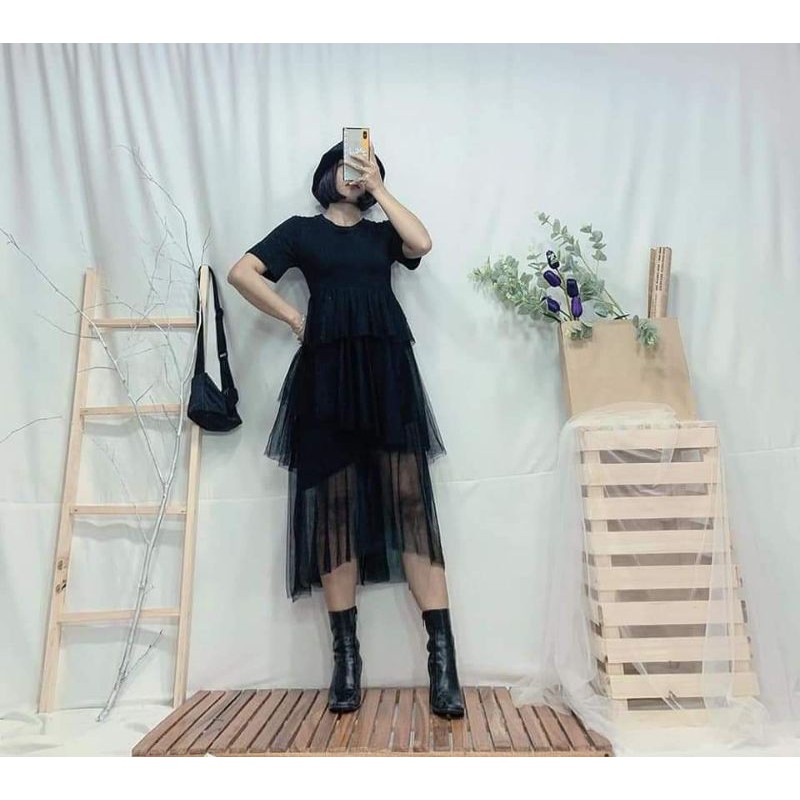 Đầm tầng 2hand ảnh thật