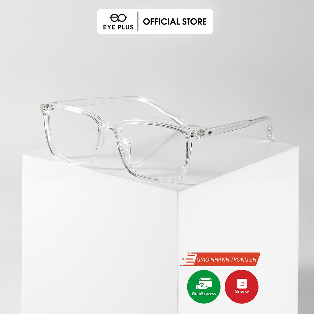 Gọng kính cận nam nữ thời trang EYE PLUS nhựa dẻo dáng vuông to phối hình trám N240-038 | BigBuy360 - bigbuy360.vn