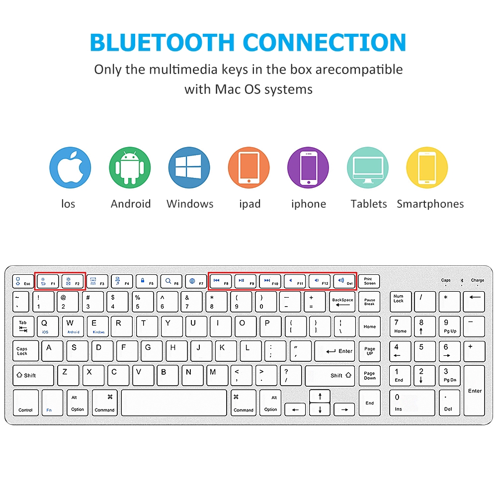 Bàn Phím Bluetooth Không Dây Mini Siêu Mỏng Chống Trượt Cho Ipad Apple