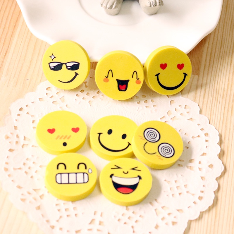 Set 4 chiếc gôm tẩy bút chì hình icon thần thái siêu sạch cute dễ thương cho bé HANUTO GT07