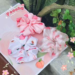 Dây Cột Tóc Vải Scrunchies Quả Đào Peachy