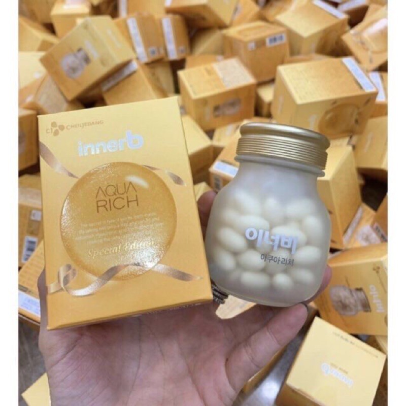 Viên uống cấp nước Aqua rich bổ sung Collagen giúp da sáng, căng bóng CJ Innerb Aqua Rich