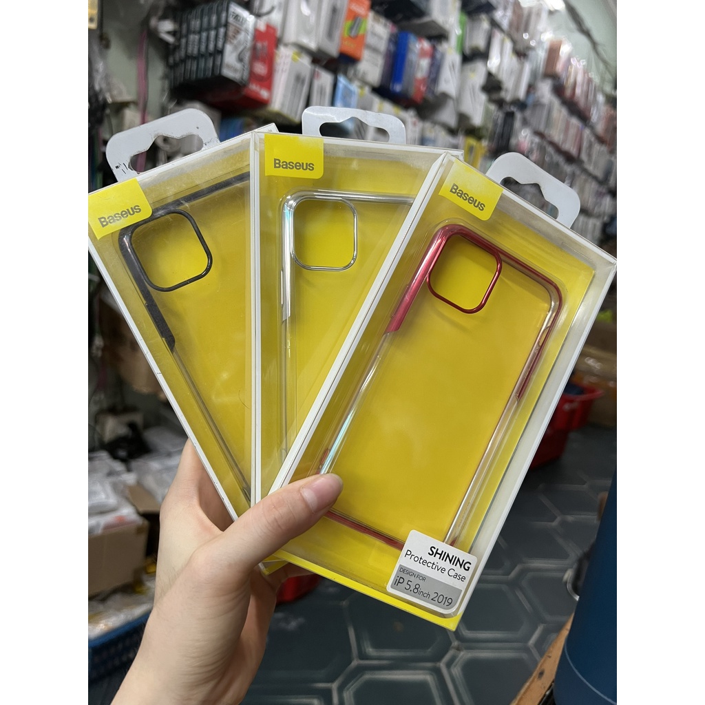 Ốp Lưng Baseus Trong Viền Màu cho iP 11 6.1 / 11 pro 5.8 / 11 Pro Max 6.5 ( SHINING )