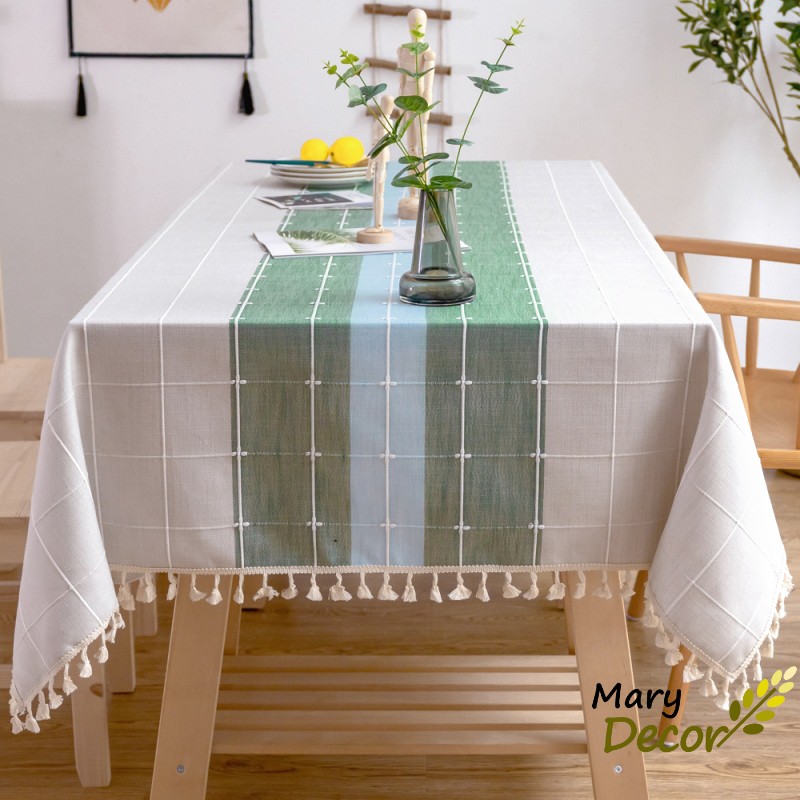 Khăn trải bàn cao cấp Mary Decor chất liệu cotton thêu - KBCC17