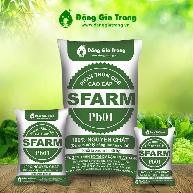 Phân trùn quế SFARM - 5KG -  phân bón hữu cơ trồng cây, trồng rau, cây cảnh nội thất, cây hoa kiểng, phong lan