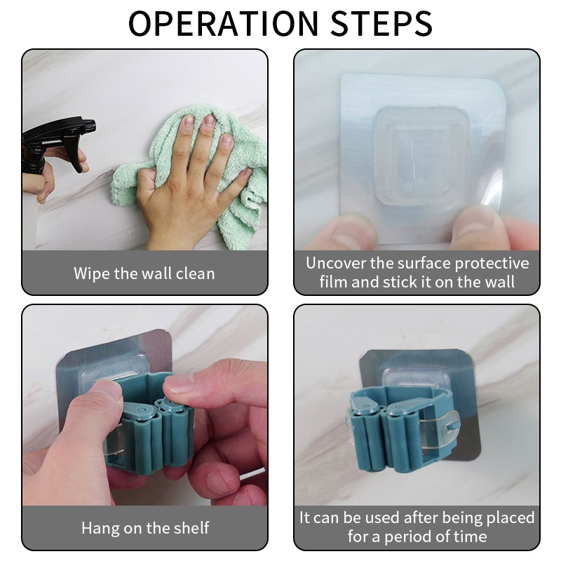 Móc Treo Cây Lau Nhà Gắn Tường Tiện Dụng Cho Nhà Tắm Giá Đỡ