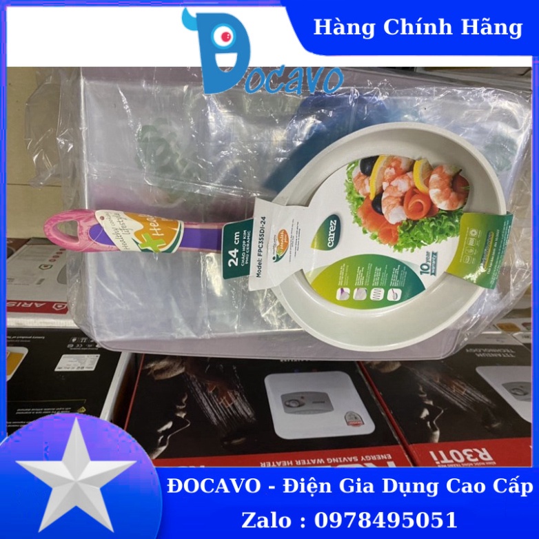 (GIÁ RẺ NHẤT) Chảo rán chống dính Carez FPC355DI-24 chống dính Ceramic, 2 đáy từ dày dặn. Công nghệ ĐỨC Đocavo xincosmet