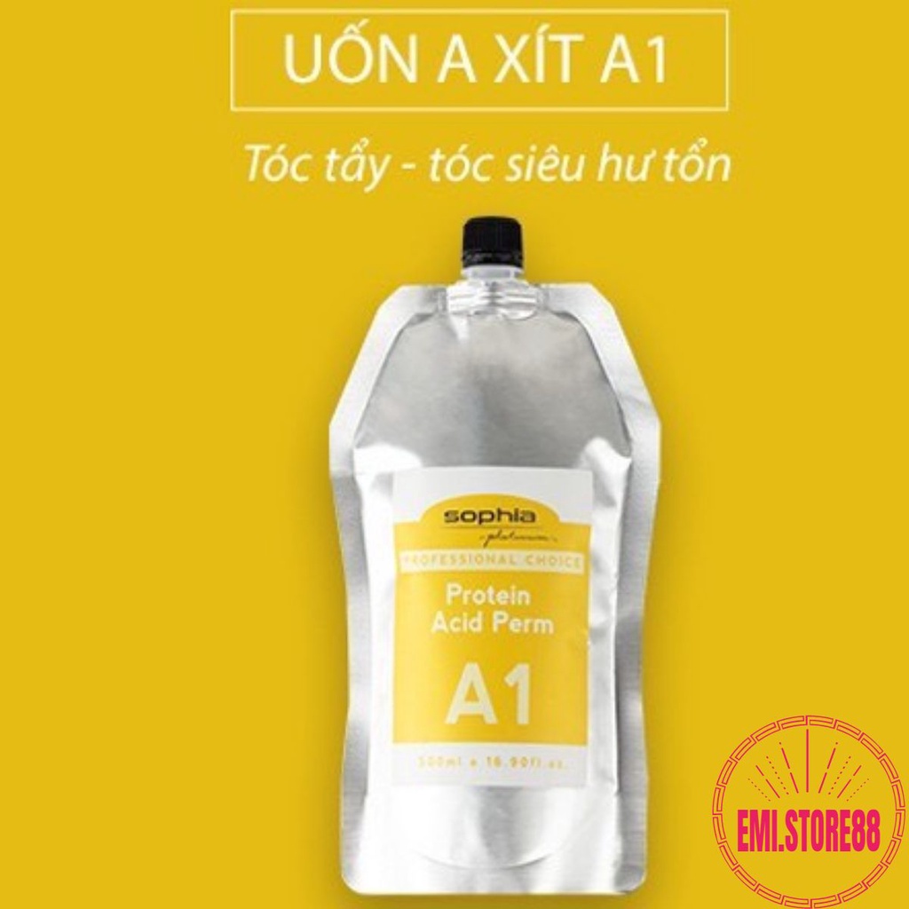 Thuốc uốn a xít chống nát dành cho tóc tẩy, yếu, hư tổn A1 500ml Sophia Platinum Hàn Quốc