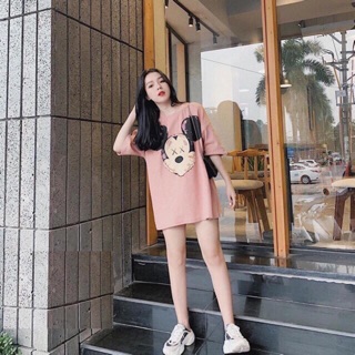 Áo phông phom rộng in hình gấu cute