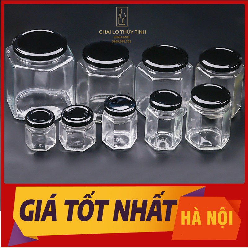 [ SIÊU BỀN ]  Hũ Lục Giác Nắp Thiếc 380ML