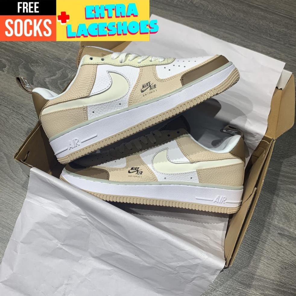 Giày A.F.1 Trắng Nâu Utility White Cream Brown Khaki | BigBuy360 - bigbuy360.vn