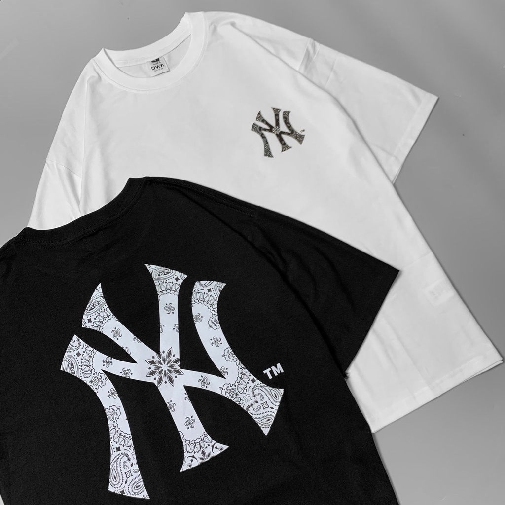 Áo thun tay lỡ MLB paisley megalogo, áo phông form rộng nam nữ T shirt unisex, DWA.Unisex