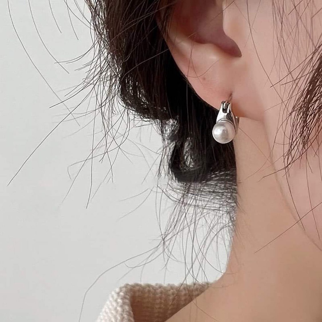Bông tai ngọc chữ U nhân tạo sang chảnh, độc lạ