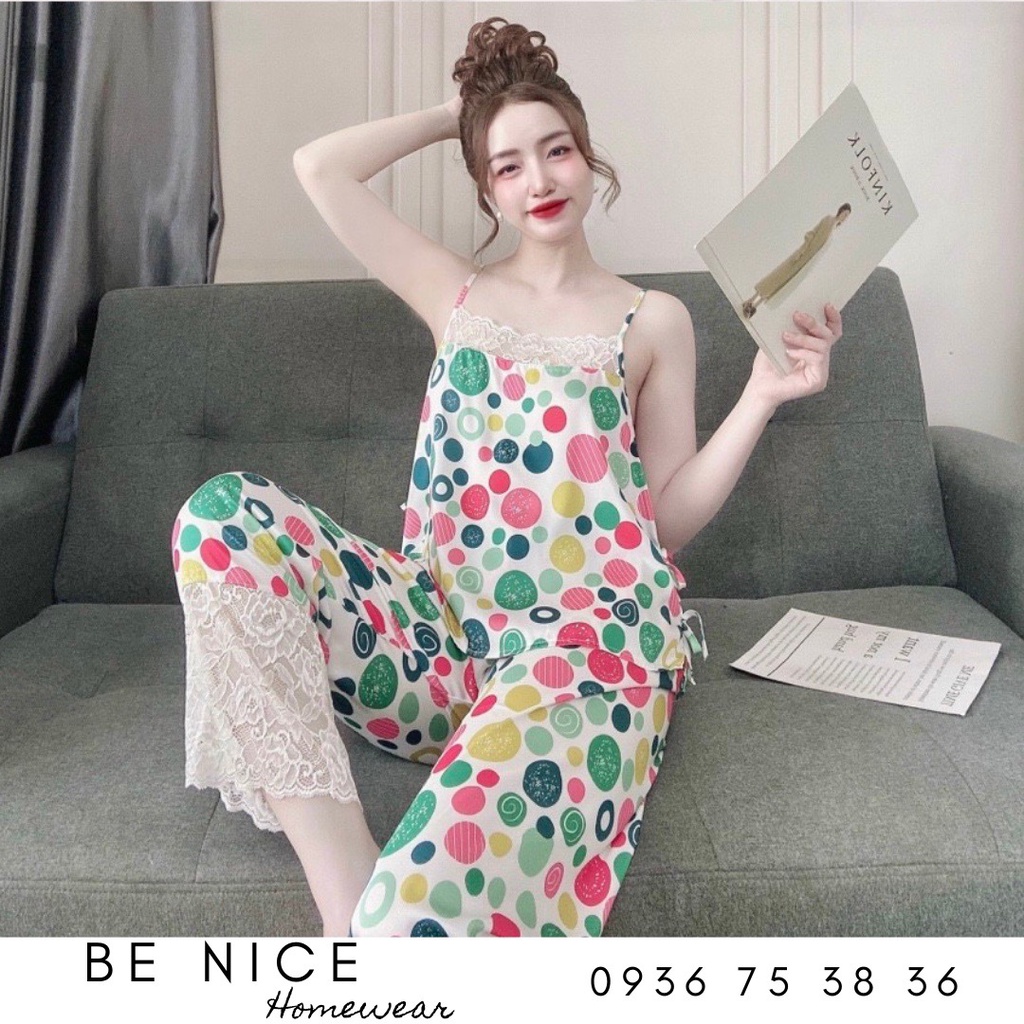 Set lụa hai dây cột nơ eo xinh xắn
