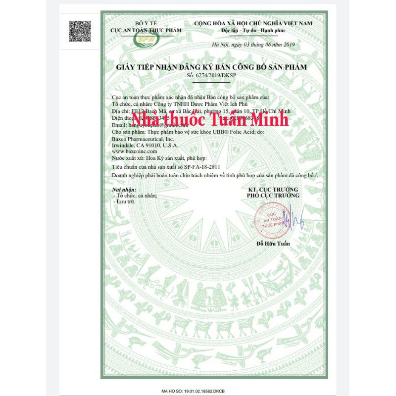 Folic Acid Ubb - Bổ Sung Acid Folic Cho Phụ Nữ Mang Thai, Hộp 100 Viên ✅ (Hàng Chính Hãng)