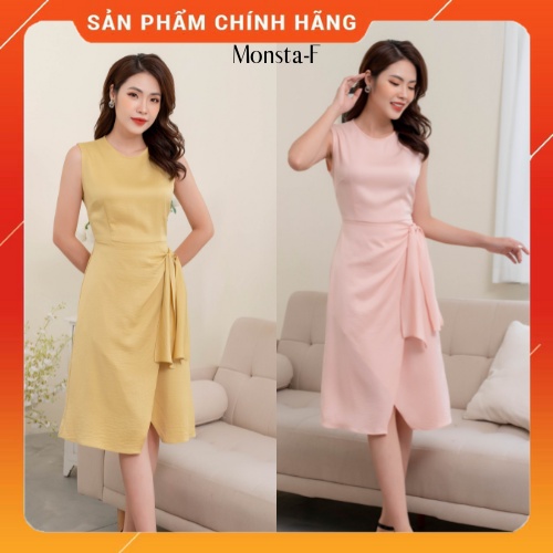 Váy lụa tằm - váy lụa thời trang công sở - Đầm công sở lụa tằm dành cho nàng MonstaF