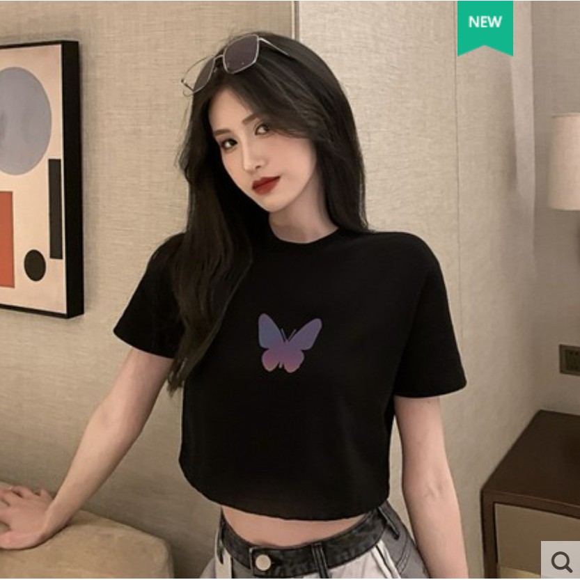Áo Thun Phản Quang MIDNIGHT BUTTERFLY cho Couple - màu đen