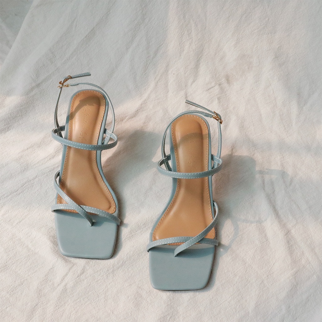 Sandal cao gót xỏ ngón nữ 7cm quai chéo dây mảnh gót nhọn mũi vuông đẹp thời trang chính hãng bAimée &amp; bAmor - MS1639