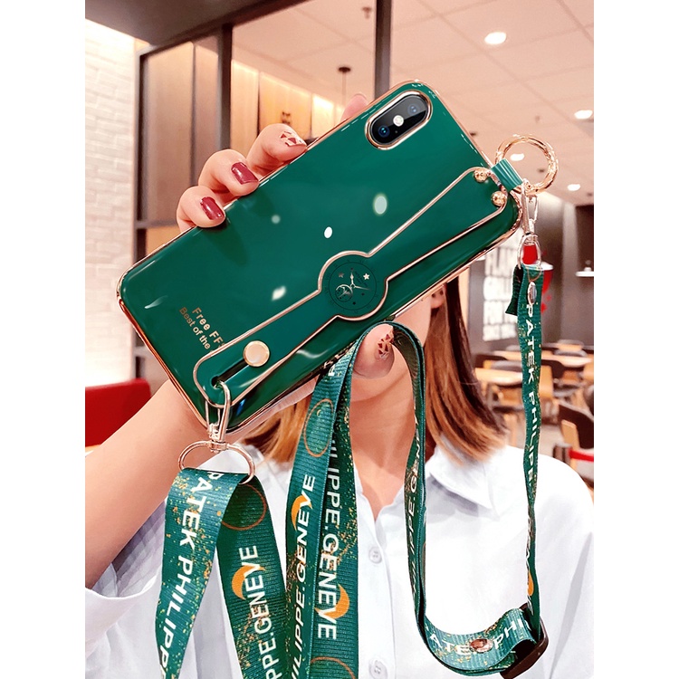 Ốp lưng iphone x xs xr xs max Ốp Điện Thoại Mềm Họa Tiết Kim Cương Có Dây Đeo Cho iphone x xs xr xs max