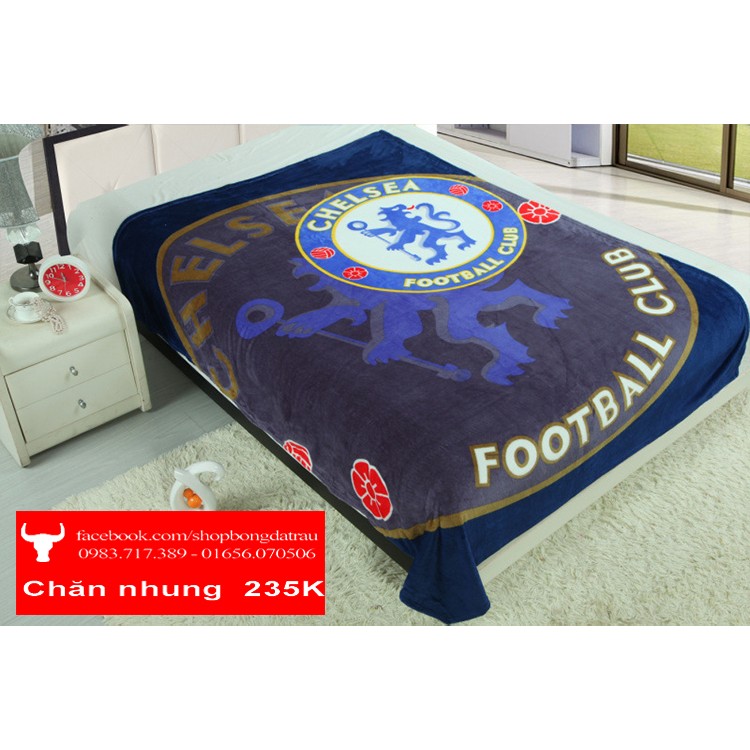 Chăn nhung lưu niệm - các câu lạc bộ bóng đá Manchester, Arsenal, Chelsea, Barca, Real, Liverpool - Trâu shop