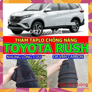 Thảm taplo toyota rush ---da vân carbon-nhung lông cừu