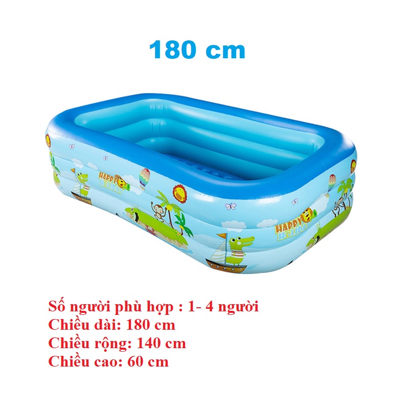 Bể Bơi Cho Bé, Bể Bơi Phao Bơm Hơi Tại Nhà 3 Tầng, Hồ Bơi Phao Cho Trẻ Em Dày Dăn, Đáy Chống Trượt- Tặng kèm bộ keo vá