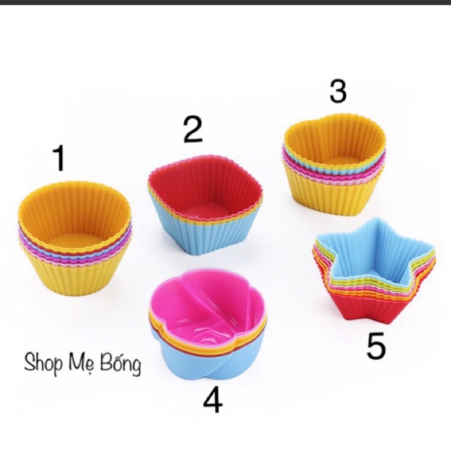 Khuôn cup silicon dầy dặn làm bánh muffin nhiều mẫu