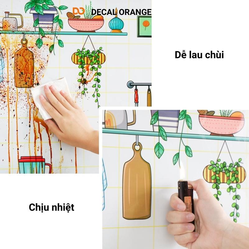 Decal dán bếp chống dầu mỡ chịu nhiệt tráng nhôm chống cháy