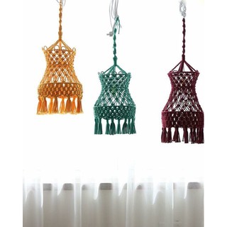 Macrame Lá - Đèn chùm macrame trang trí - Macrame Lá