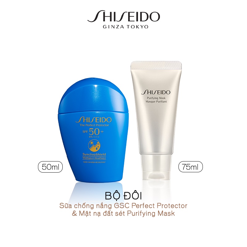 [MUA 1 TẶNG 1] Mua Sữa chống nắng Shiseido GSC Perfect Protector 50ml tặng Mặt nạ đất sét Shiseido Purifying Mask 75ml