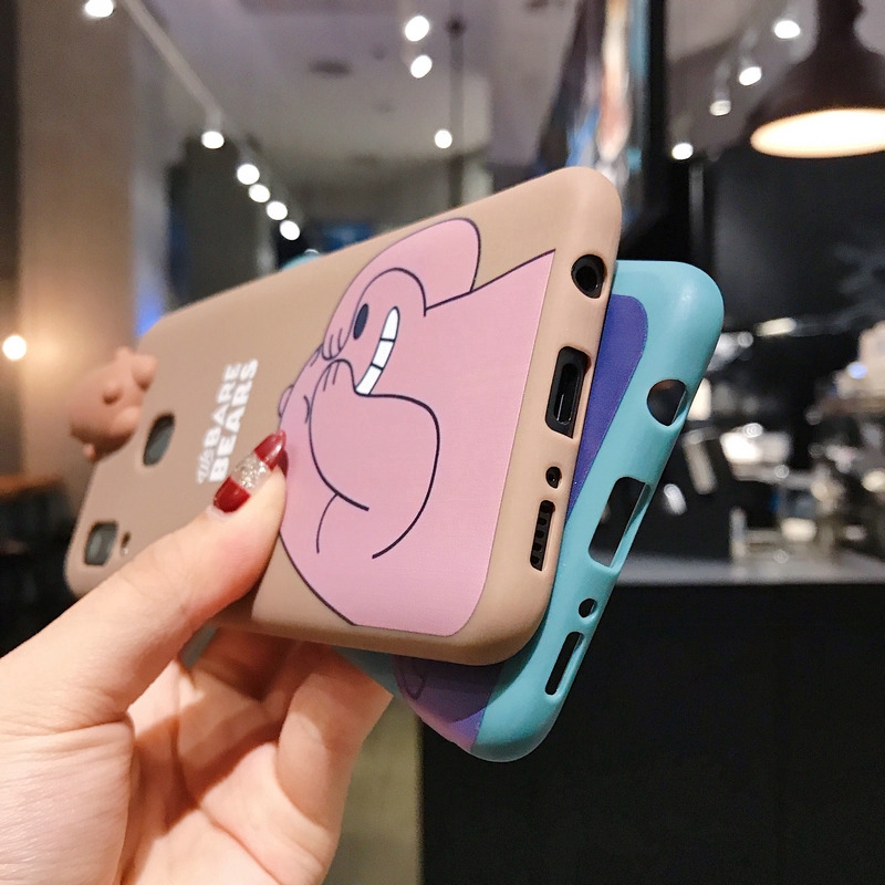 Ốp điện thoại hình gấu cho Samsung A51 A50s A30s A10s A20s A31 A11 M11 M30s M21 A20 A30 We Bare Bears Phone Case with Doll