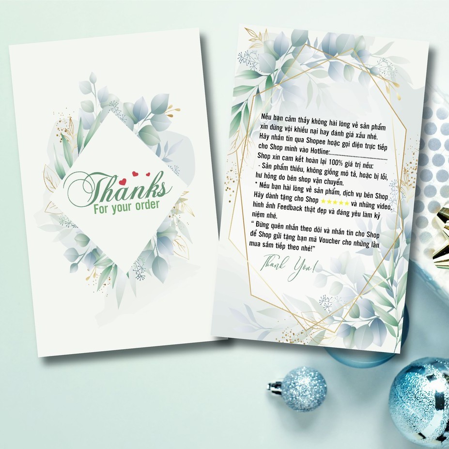 MIỄN PHÍ THIẾT KẾ  200 THANK YOU CARD/THIỆP CẢM ƠN GIÁ RẺ - PHONG CÁCH HOT TREND VINTAGE