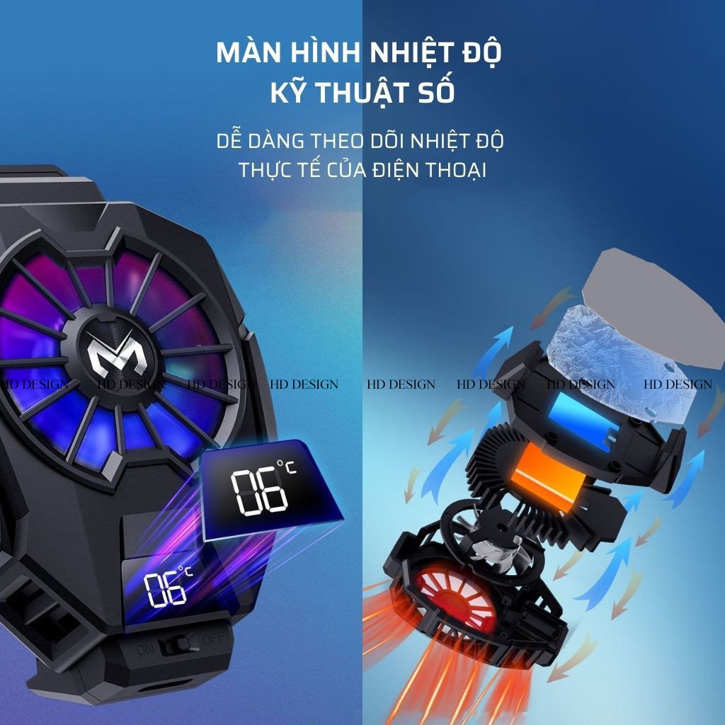 Quạt Tản Nhiệt Gaming Cho Điện Thoại DL05 - Giảm Nhanh Nhiệt Độ Cho Điện Thoại Khi Chơi Game- Làm Mát Công Nghệ Sò Lạnh