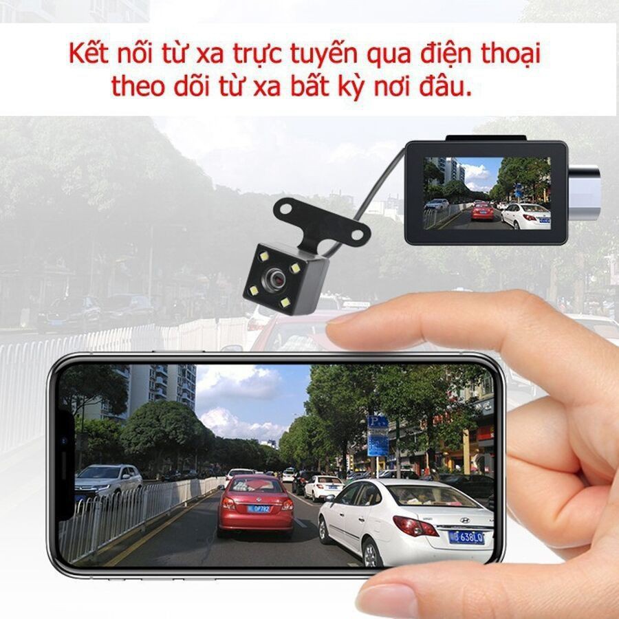 {Giá Hủy Diệt}Camera hành trình ô tô Cafu C1 Full HD -WIFI giám sát trực tiếp từ xa qua smartphone ghi hình trước sau