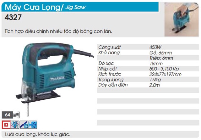 4327 Máy cưa lọng 450w Makita