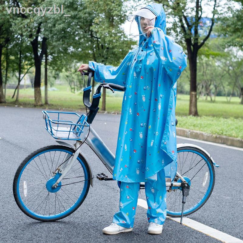 học sinh cấp 1, 2 đi xe đạp poncho chống thấm có túi dày ngồi ắc quy ô tô trẻ em áo mưa nam nữ một mảnh