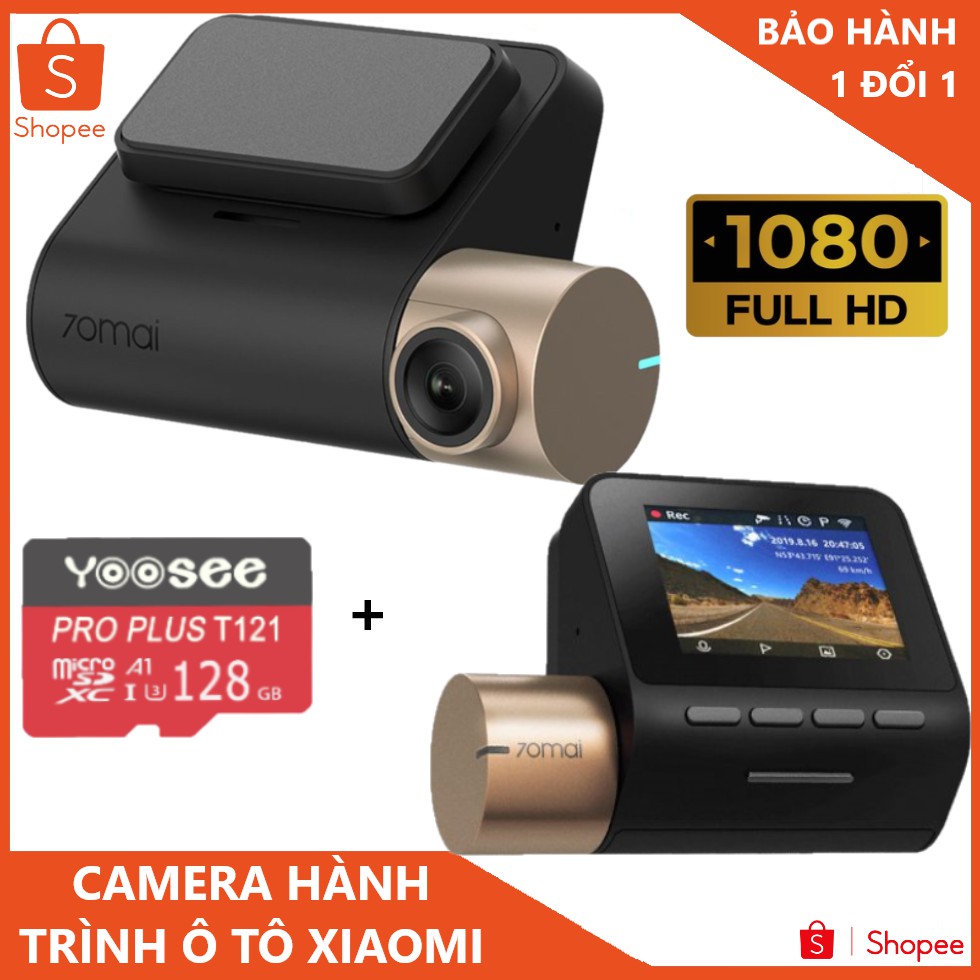 Camera Hành Trình Xiaomi Chính Hãng - 70mai Lite Quốc Tế kèm thẻ nhớ 64GB chuẩn class 10