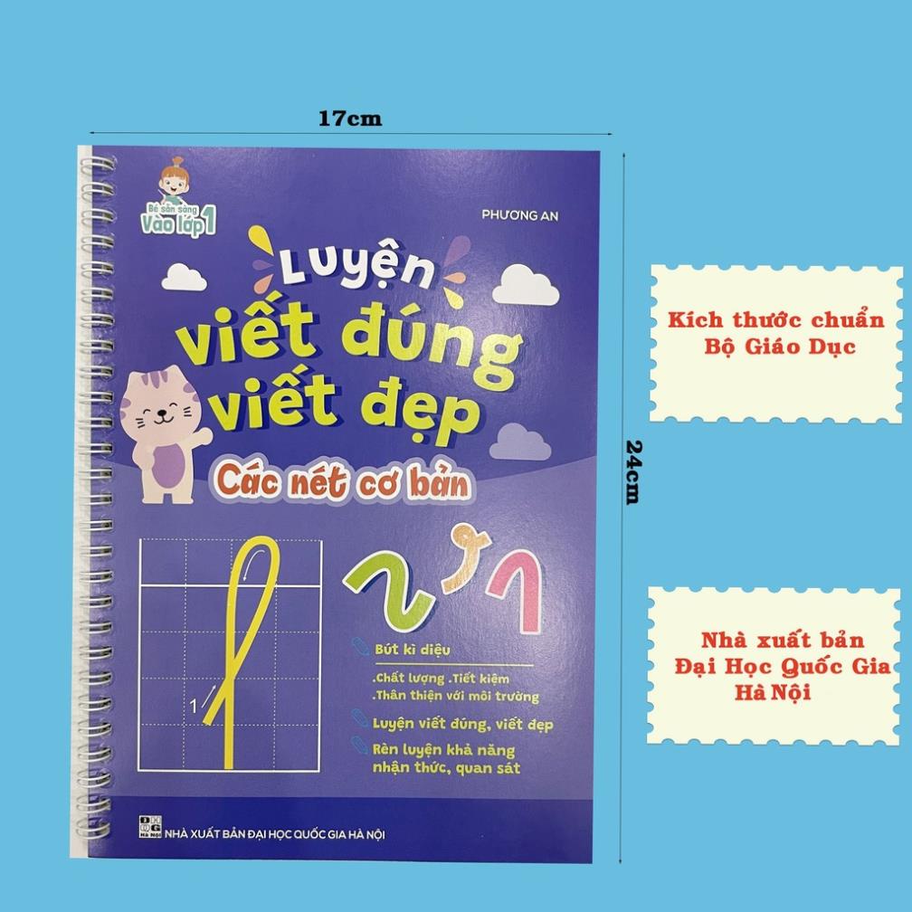 Sách - Luyện Viết Đúng Viết Đẹp - Bộ 3 Quyển Vở Tập Viết Cho Bé Mực Thần Kì Tự Xóa - Vở Tập Viết Chữ Đẹp