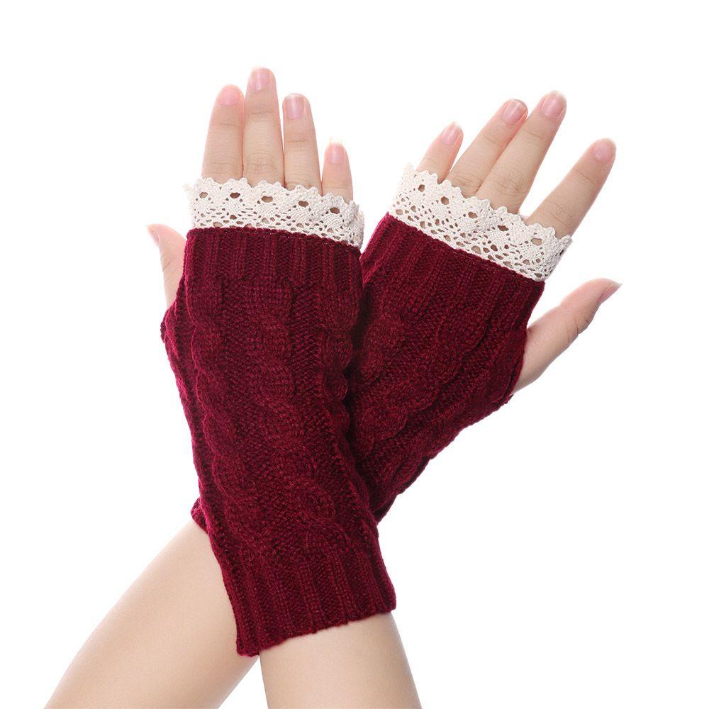 Găng Tay Len Dài Mềm Mại Dày Dặn Giữ Ấm Cánh Tay Màu Sắc Ngọt Ngào