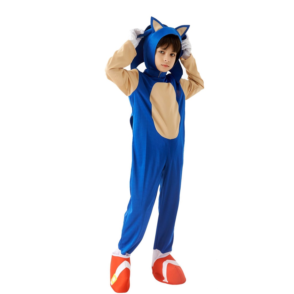 Bộ Trang Phục Hóa Trang Nhân Vật Sonic Dành Cho Bé 4-14 Tuổi
