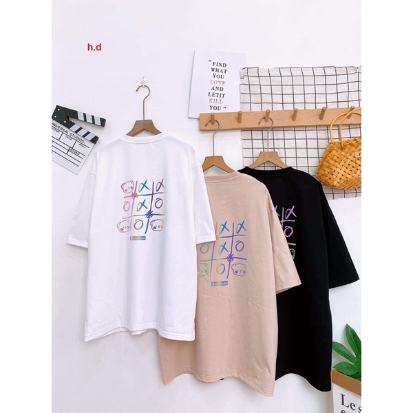 Áo thun Cờ Karo XOXTay Lỡ Dáng Rộng Oversize KuteUnisex chất cotton mềm mịnPhong cách Thể thao