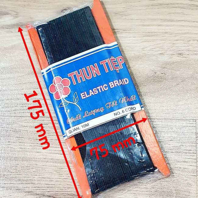 Cuộn Dây Thun Dài 10 Mét Sợi Nhỏ Bản 0,5cm Gồm Màu Trắng Hoặc Màu Đen Dùng Cho May Vá Và Làm Đồ Handmade và Trang Trí