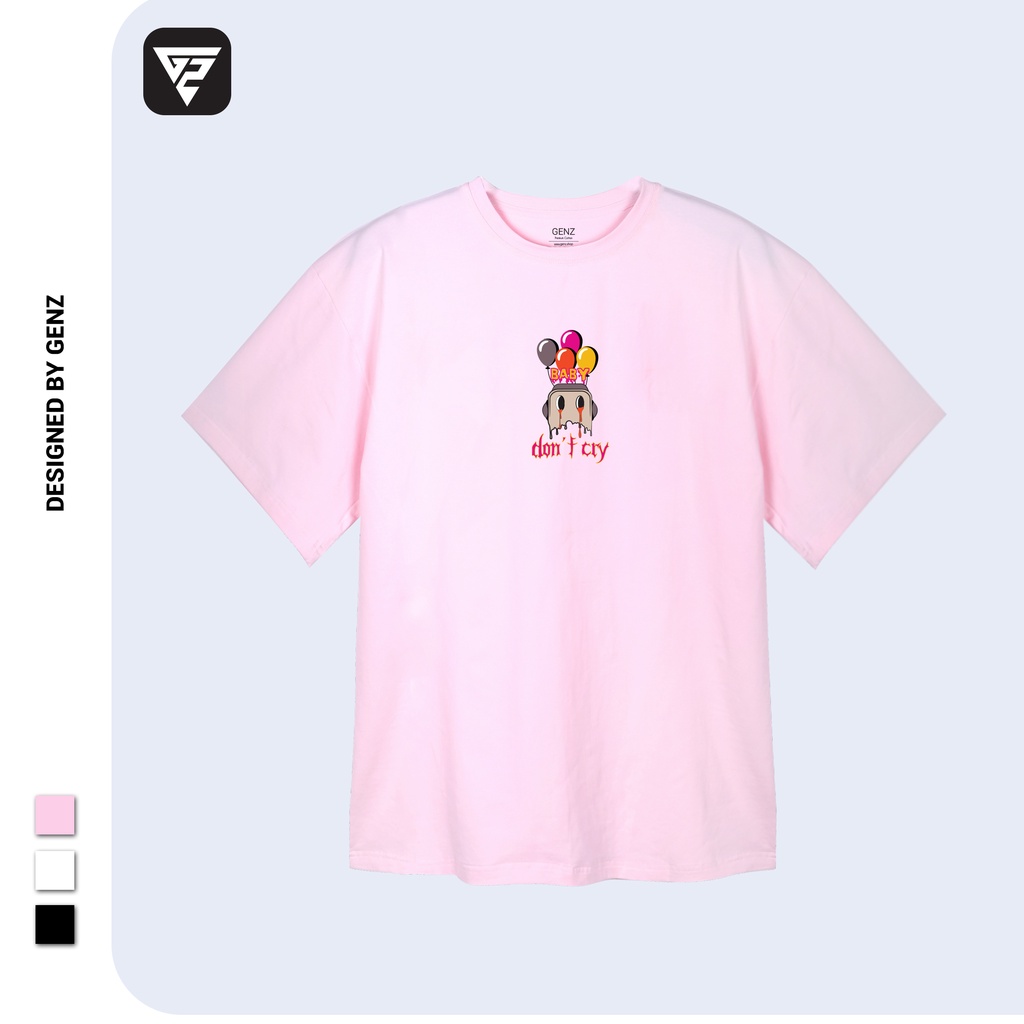 Áo thun tay lỡ GENZ phông Unisex nam nữ Cotton oversize form rộng Baby Dont Cry
