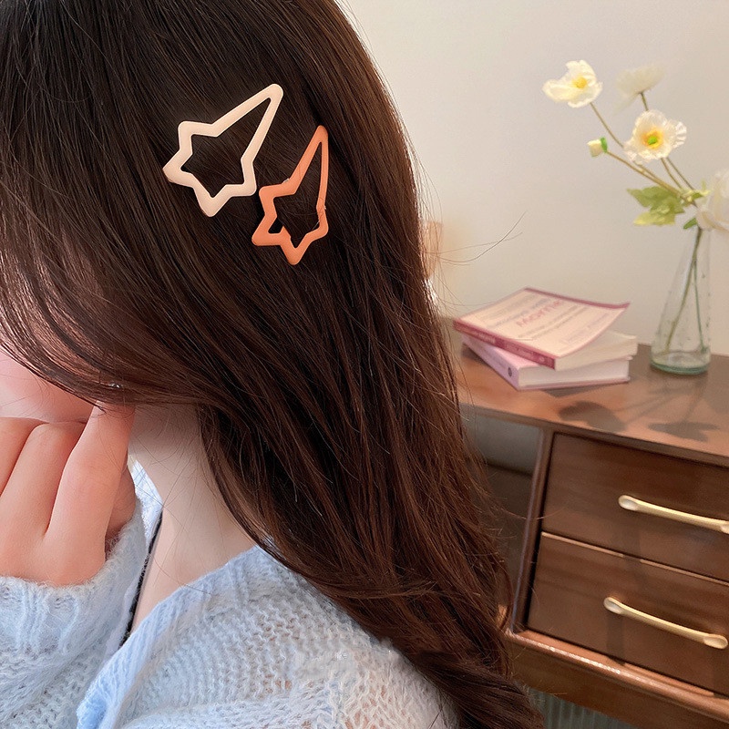 Set 3 Kẹp Tóc Hình Ngôi Sao Năm Cánh Bằng Kim Loại Màu Sắc Ngọt Ngào Cho Nữ