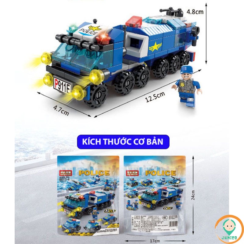 Mô hình đồ chơi lắp ráp xếp hình ô tô máy bay phát triển trí tuệ cho bé JUMICO LNX