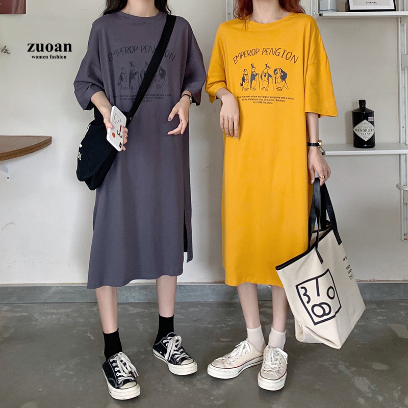 SUXI Đầm Midi Nữ Ngắn Tay In Họa Tiết Mới