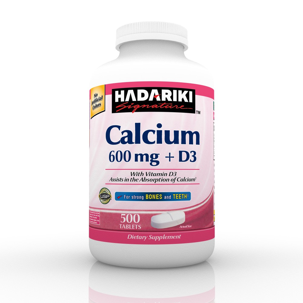 Hadariki Calcium 600mg With Vitamin D3 hỗ trợ xương khớp (Chai 500 viên) 10/2021